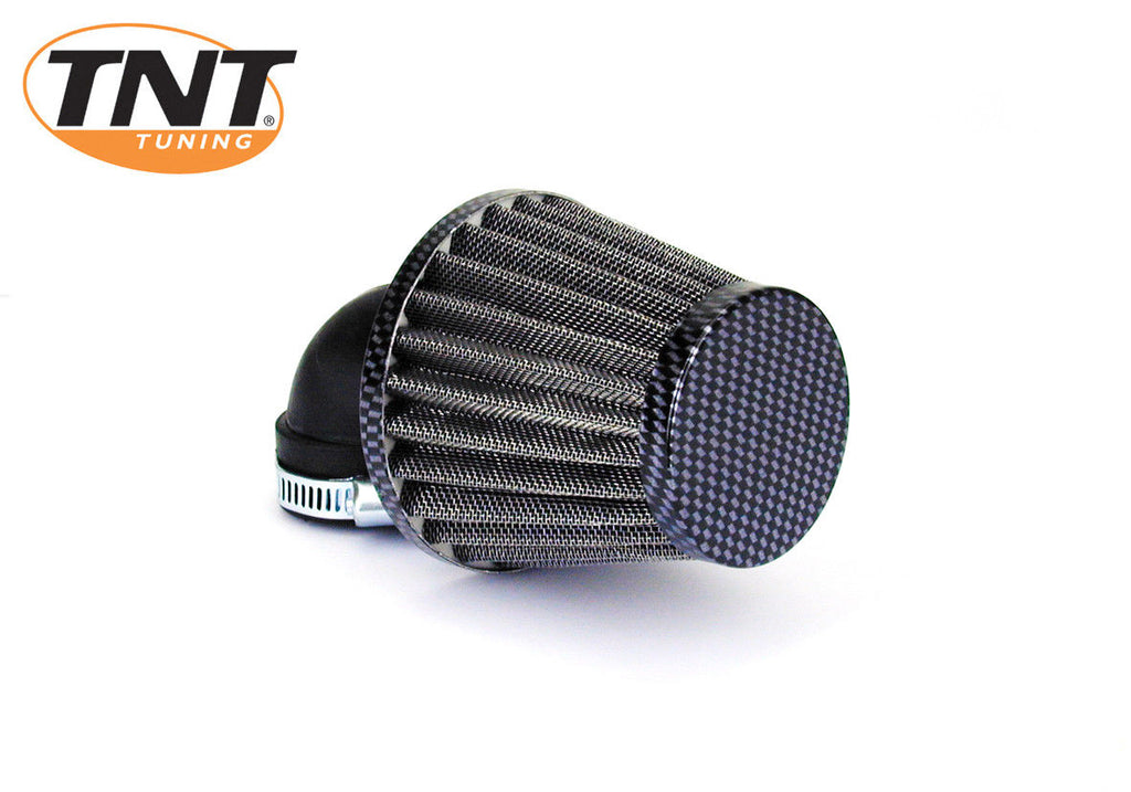 90 Degree Carbon air filter for Dellorto carburetors 35mm - Dynoscooter.com