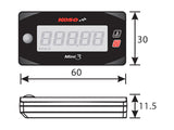 Koso Mini 3 fuel gauge with white backlight