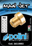 Polini 6mm main jet kit for Dellorto PHBN PHVA carburetors sizes 80-98 - Dynoscooter.com