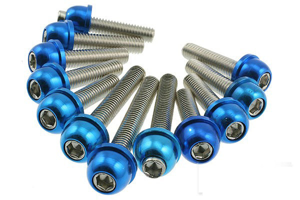 Yamaha Zuma Prebug blue anodized transmission cover screw kit - Dynoscooter.com