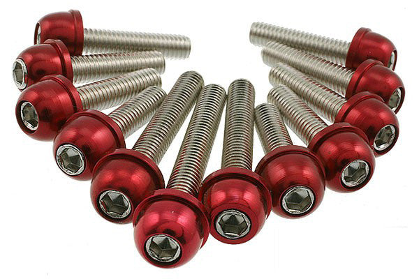 STR8 Red anodized transmission cover screw kit Minarelli - Dynoscooter.com