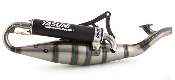 Yasuni R Exhaust Minarelli Horizontal with Black Silencer - Dynoscooter.com
